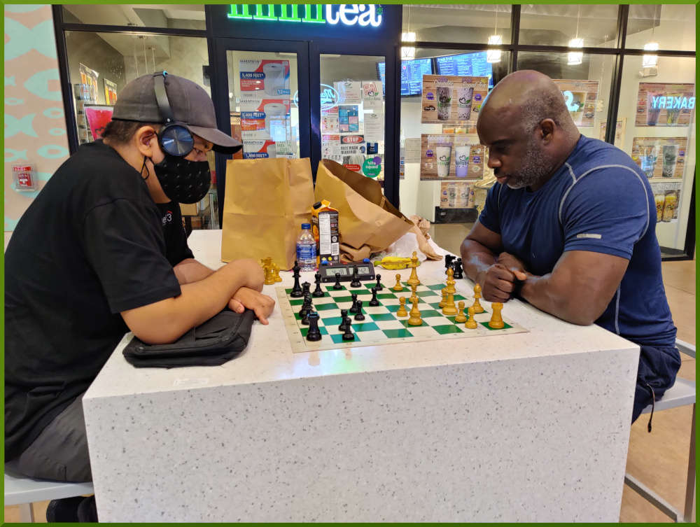 March 2nd, 2021. Nick and Ramon playing chess.