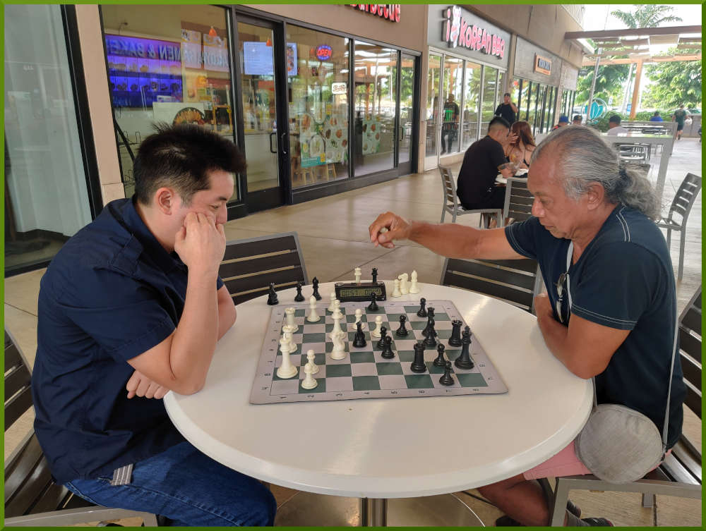May 17th, 2022. Ka Makana Alii chess meetup. Shaun vs Carlos.