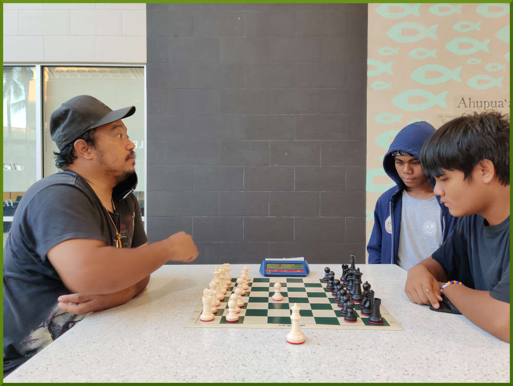 June 7th, 2022. Ka Makana Alii chess meetup. Jeremy vs a student from Radford.