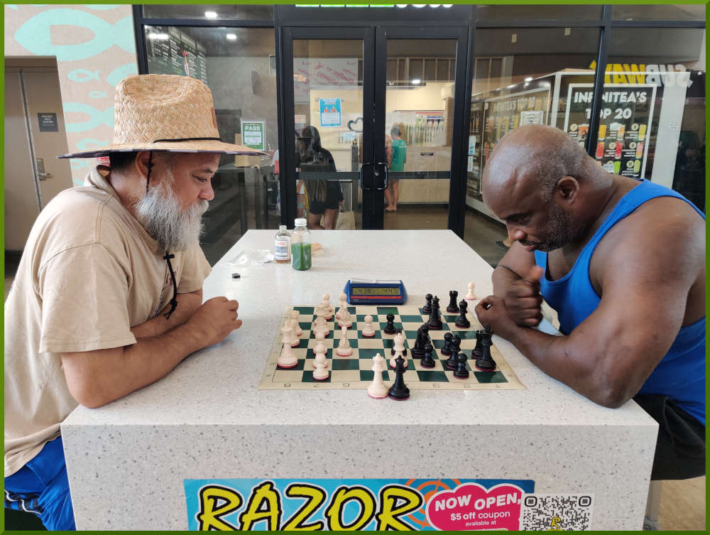 August 23rd, 2022. Ka Makana Alii chess meetup. Chet vs Ramon.