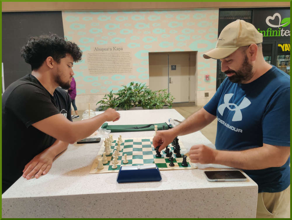 November 1st, 2022. Ka Makana Alii chess meetup. Christian vs Rick.