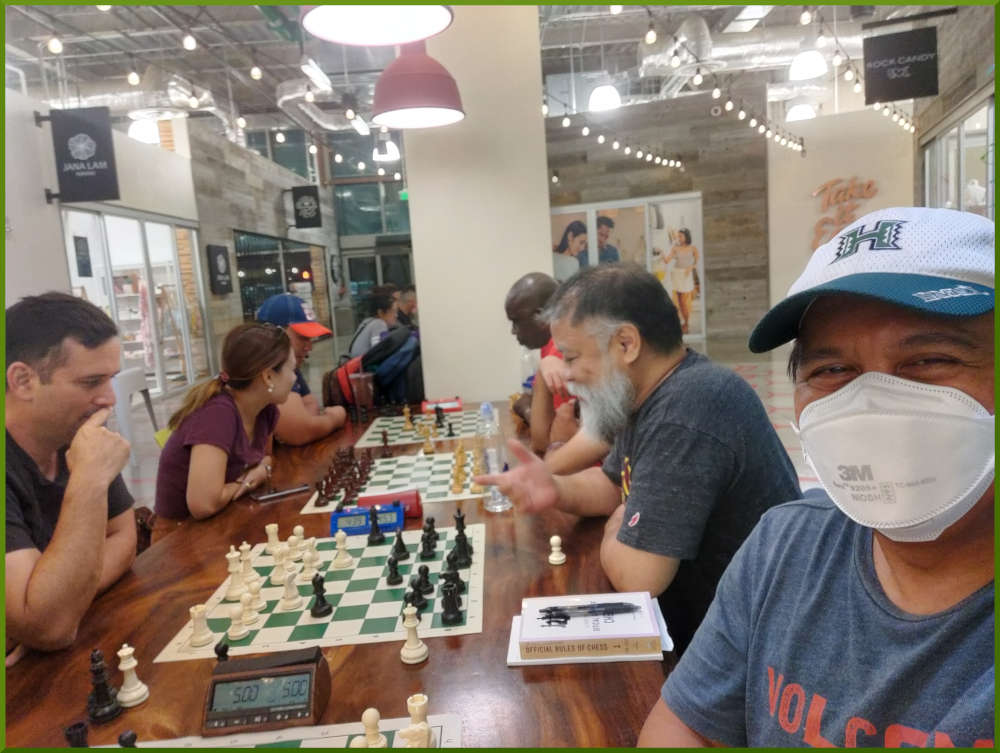 August 11th, 2022. Chess meetup at Kakaako South Shore Market.