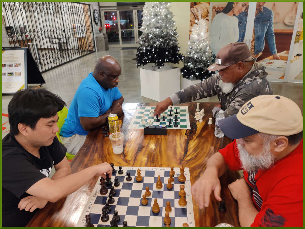 December 23rd, 2022. Chess meetup at Kakaako South Shore Market.