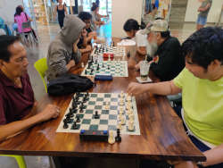 August 4, 2023. Chess meetup at Kakaako South Shore Market.