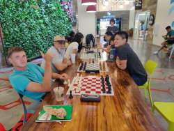 August 2, 2024. Chess meetup at Kakaako South Shore Market.