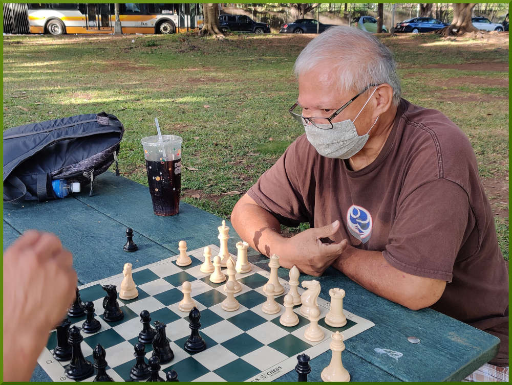 April 24th, 2021. John, playing a long game, is patiently waiting for his opponent to make a move.